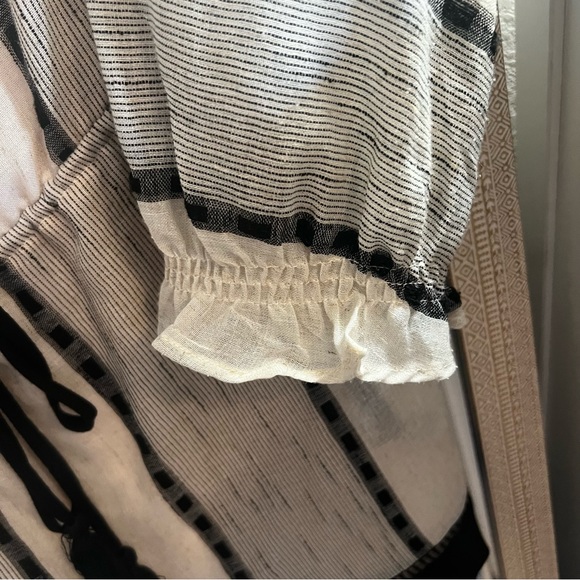 Anthropologie Hei Hei LaRue Embroidered Stripe Off The Shoulder Romper Size L - Picture 6 of 11